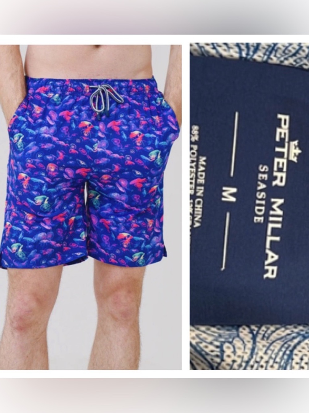 Peter Millar Men’s Blue Moon Jellies Swim Trunks NWOT